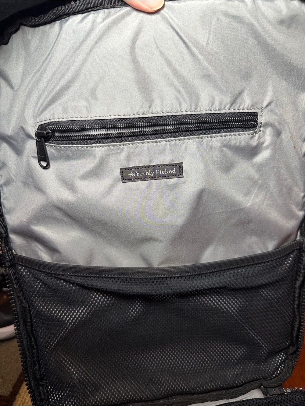Freshly Picked Black and White Jet Berlin Baby Backpack - Picture 9 of 14
